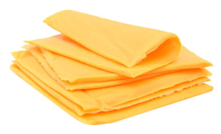 A few sheets of American cheese